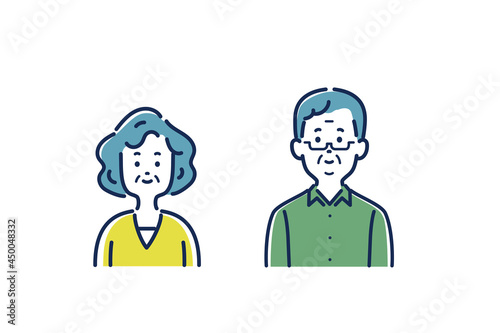 シニア男女のイラスト素材