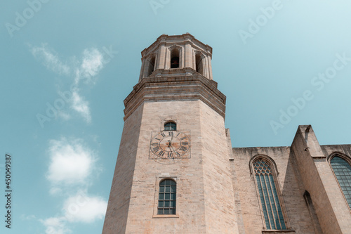 Tower of church in Girona, Spain