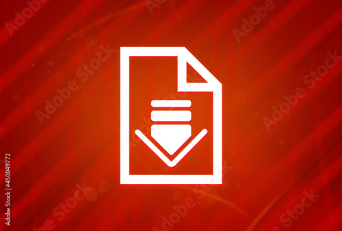 Download document icon isolated on abstract red gradient magnificence background photo