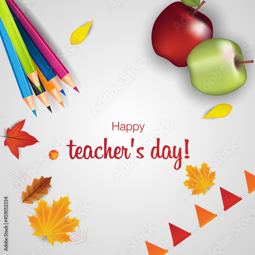 Happy teacher's day! The best teacher in the world! Vector concept banner for world teachers day