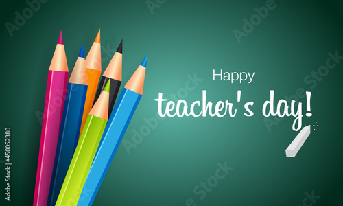 Happy teacher's day! The best teacher in the world! Vector concept banner for world teachers day