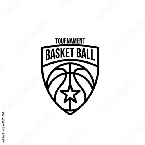 Basketball line logo design illustration