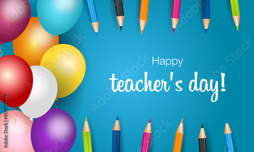 Happy teacher's day! The best teacher in the world! Vector concept banner for world teachers day