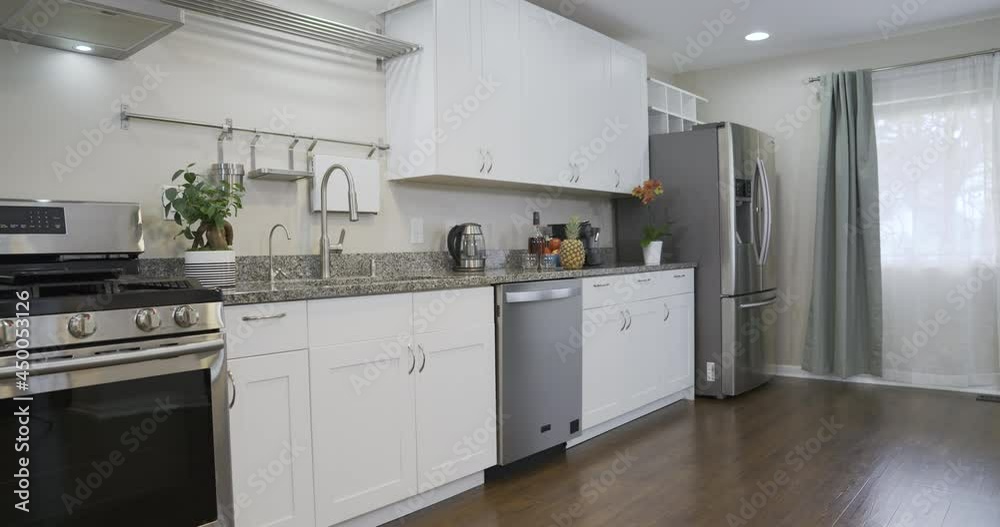 Home Kitchen Interior, dolly camera movement Home Kitchen Interior, dolly camera movement