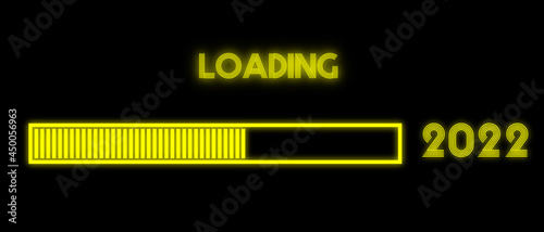 yellow progress bar showing loading of 2022 year