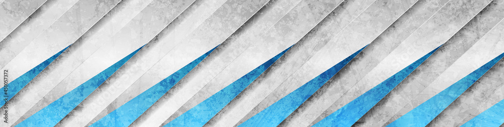 Blue grey geometric stripes abstract tech grunge background. Vector banner design Blue grey geometric stripes abstract tech grunge background. Vector banner design