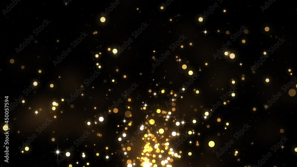 Background with gold glitter particles, bokeh. Shining golden confetti with magic light, glamour, holiday. Beautiful animated christmas background. Seamless loop Background with gold glitter particles, bokeh. Shining golden confetti with magic light, glamour, holiday. Beautiful animated christmas background. Seamless loop
