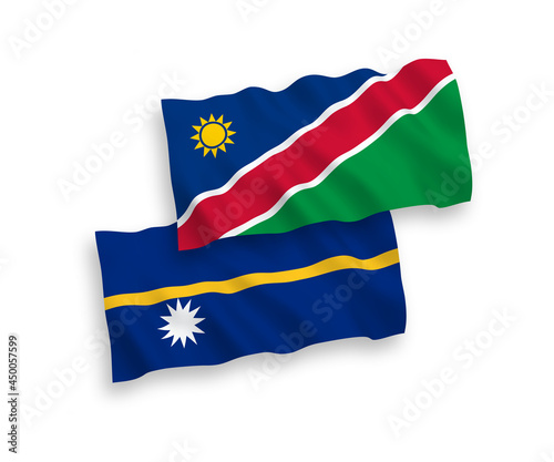 Free Download Flags of Republic of Nauru and Republic of Namibia on a white background - GFXLoad
