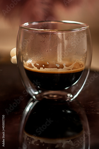 glass of espresso coffee