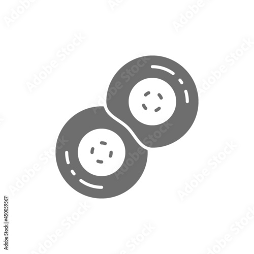 Division of human cells, embryonic development grey icon.