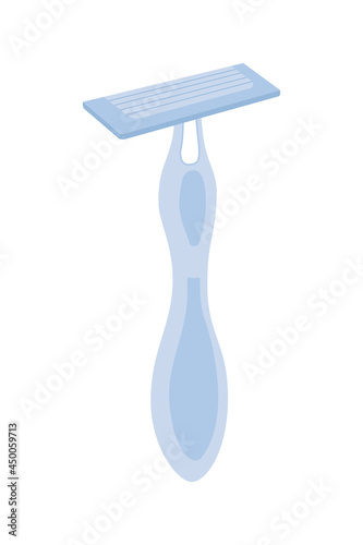 Shaving razor semi flat color vector object. Full sized item on white. Beauty product. Hair removal tool for women and men isolated modern cartoon style illustration for graphic design and animation