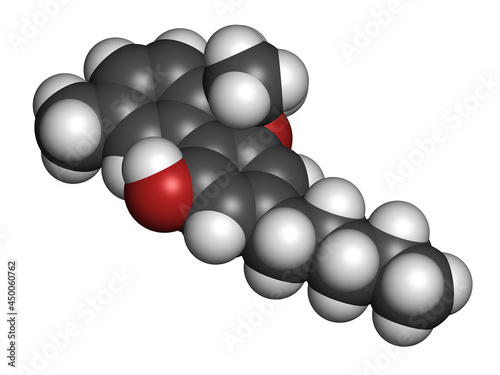 Cannabinol or CBN cannabinoid molecule. 3D rendering. photo