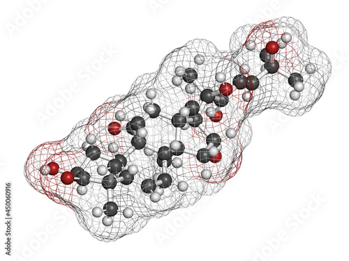 Cucurbitacin D bitter molecule. 3D rendering. photo