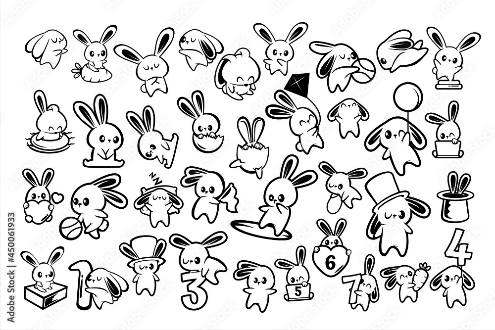 Happy Cute Bunny for clipart and design