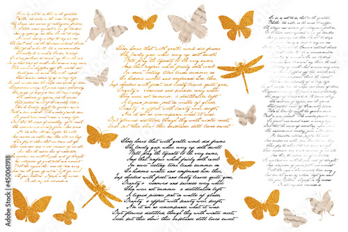 Vintage word- art. William Shakespeare Sonnet number 5 and part of 