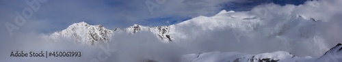 Caucasus, Ossetia. Genaldon gorge. View of the ridge of the Chach-4200-Kazbek mountains. © Эдуард Манукянц
