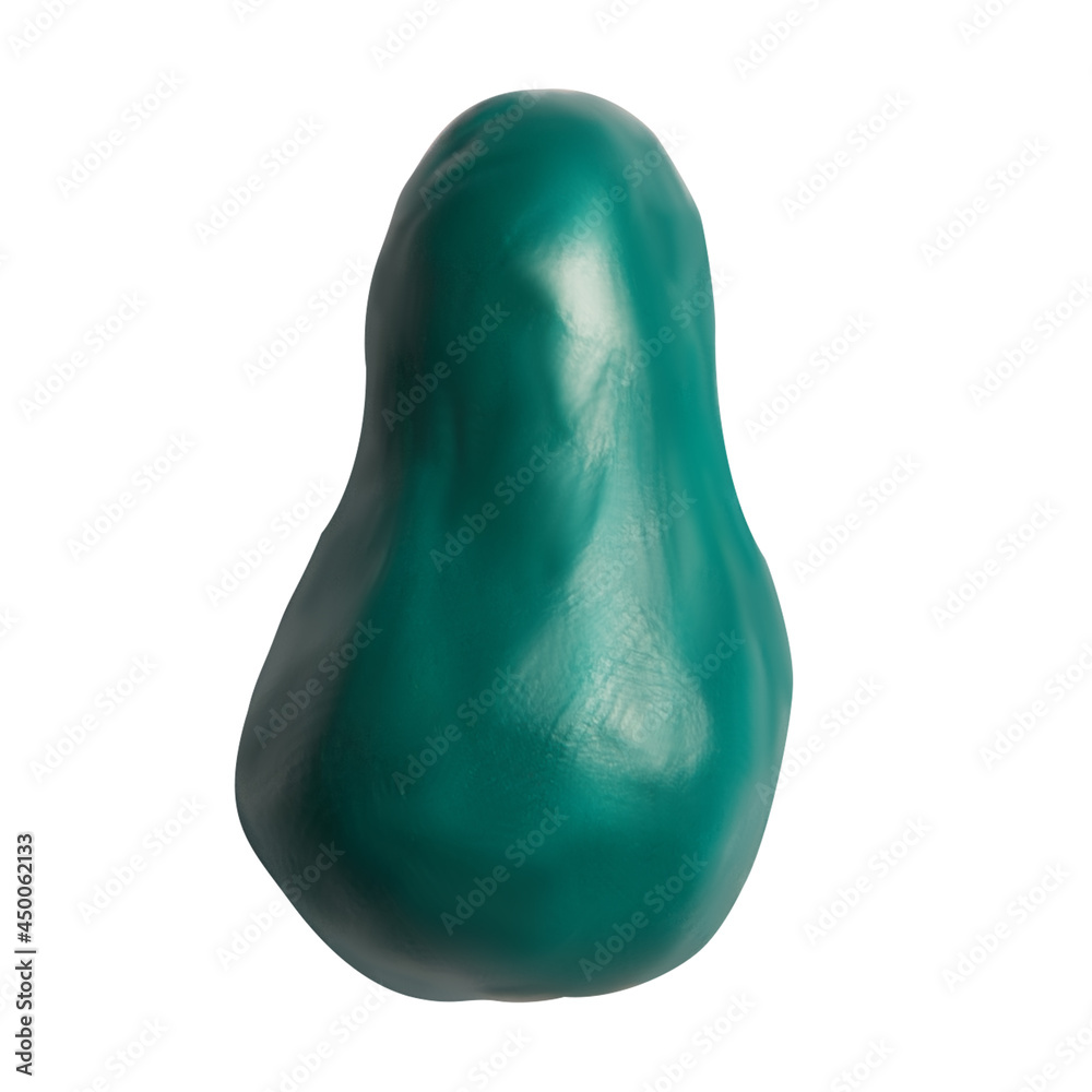 Plasticine illustration,Fresh avocado isolated on a white background. Side view. closeup Plasticine illustration,Fresh avocado isolated on a white background. Side view. closeup
