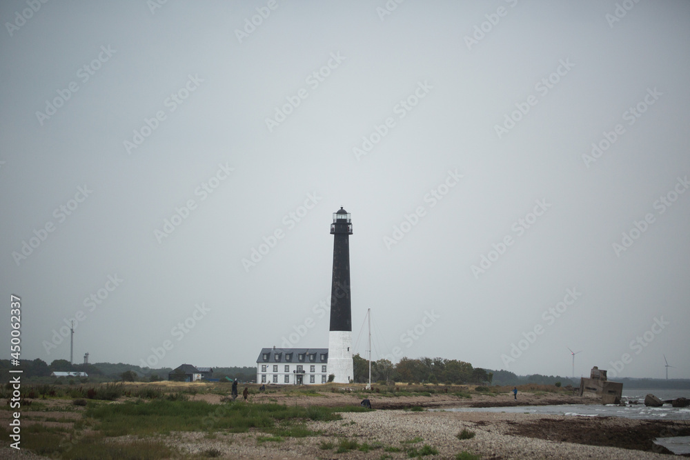 Lighthouse in rain