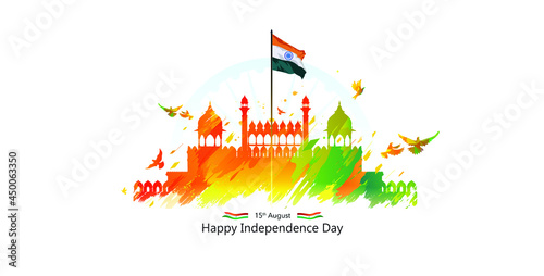 Tableau sur toile Red Fort background for 15 August India independence day concept
