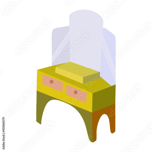 Dressing table flat design with vector illustration