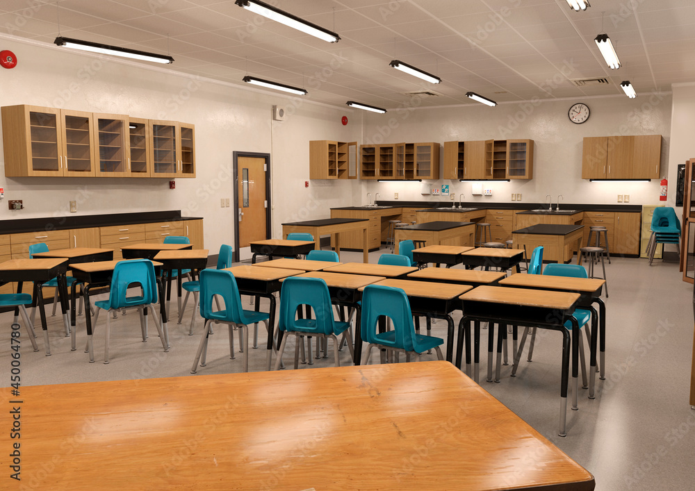3D Rendering Classroom Interior