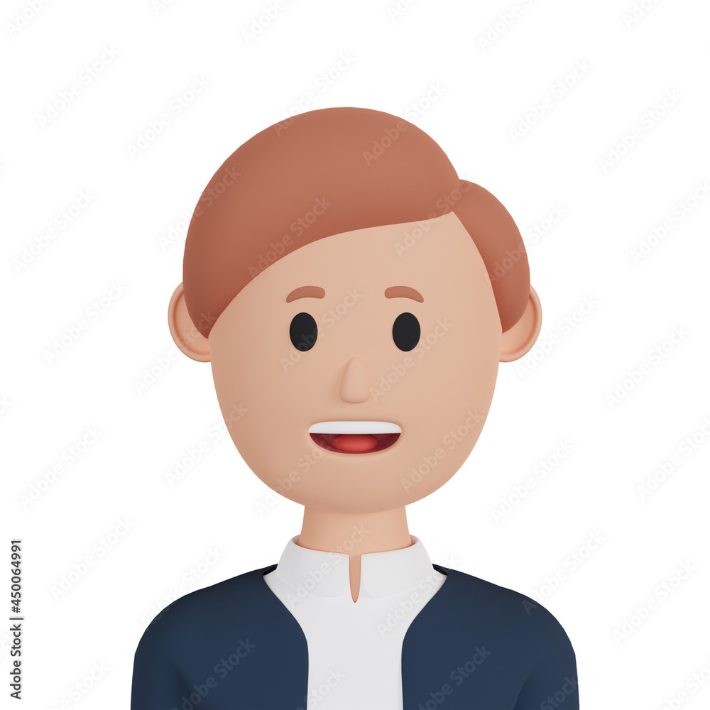3d rendering man cartoon avatar