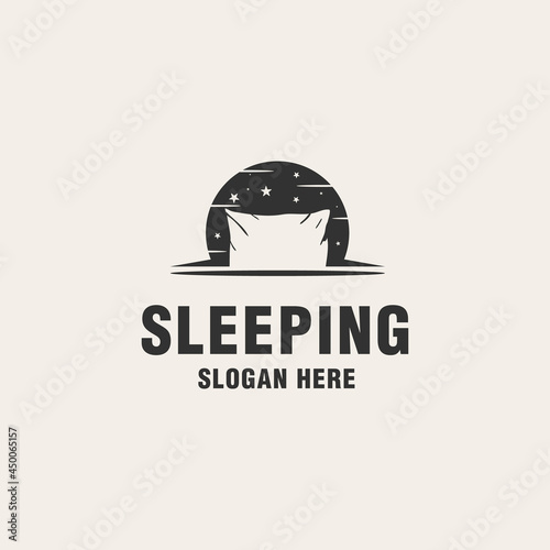 Sleeping logo template on monogram style