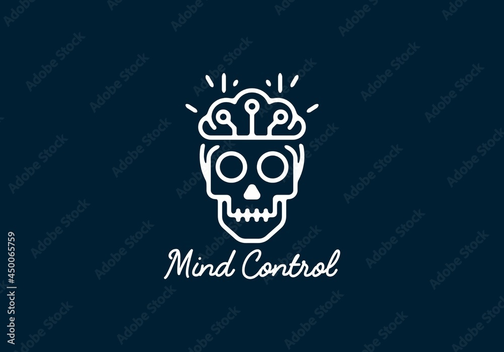Mind control line art illustration Mind control line art illustration