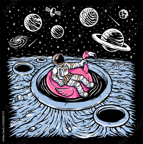 Astronaut chilling on the planet