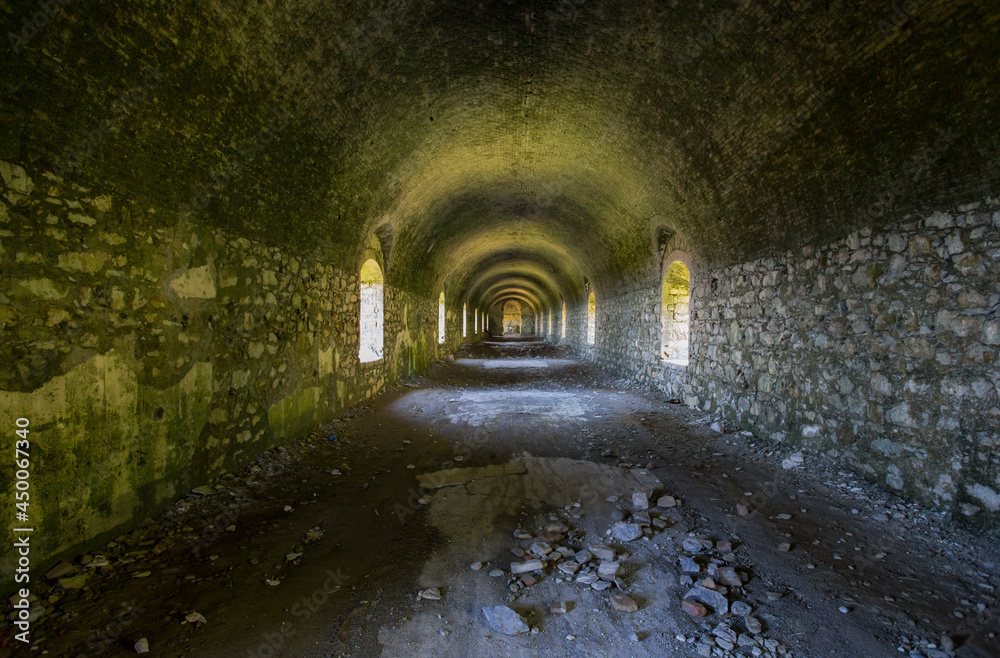 The inner of Monteratti (Ratti) Fort in Genoa, Italy.
