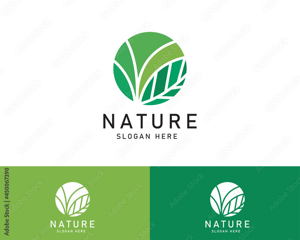 Fototapeta premium nature logo creative leaf health design concept illustration