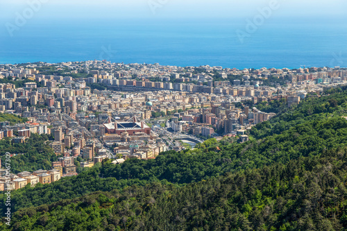 Aerial view of Genoa, east area, Italy. © faber121