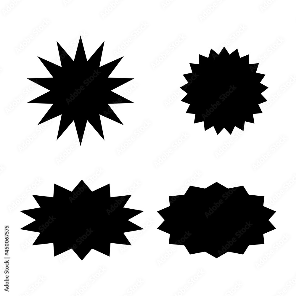 bursting shape speech bubbles set. starburst and sunburst cartoon isolated on white background bursting shape speech bubbles set. starburst and sunburst cartoon isolated on white background