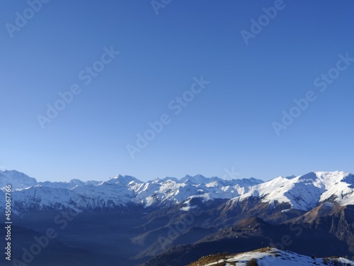 Beautiful view form the mountain Mottarone over Lago Maggiore and Lago di Orta in italian Alps Italy  © sergiusphoto