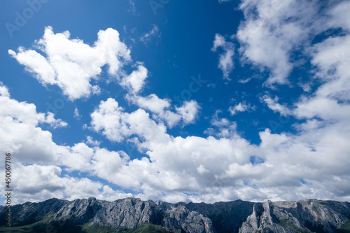High altitude mountain landscape under blue sky © lzf