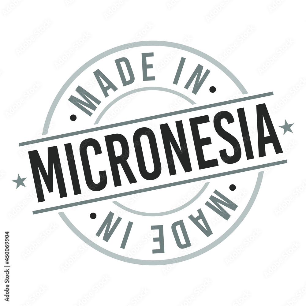 Made in Micronesia Quality Original Stamp. Design Vector Art Tourism Souvenir Round. Made in Micronesia Quality Original Stamp. Design Vector Art Tourism Souvenir Round.
