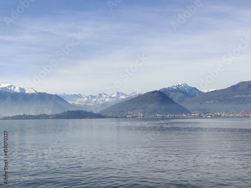Beautiful view Lago Maggiore in winter near Verbania Italy © sergiusphoto