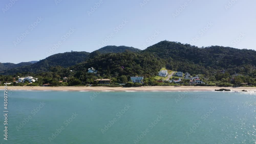 Aerial view of estaleirinho beach during calm and beautiful summer day, Brazil Aerial view of estaleirinho beach during calm and beautiful summer day, Brazil