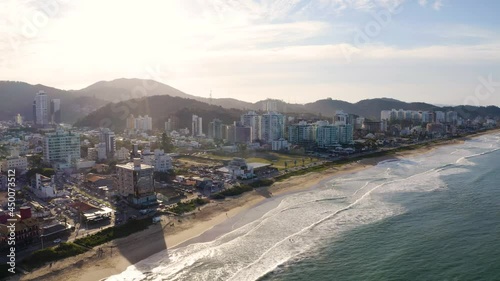 Aerial view of real estate booming at brava beach, Itajaí, Brazil.