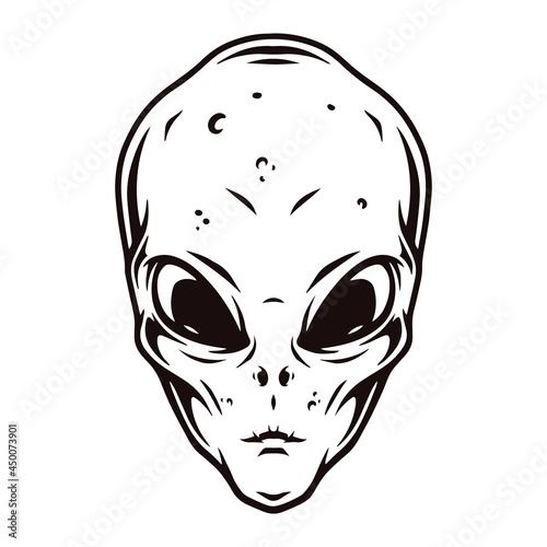 Vintage concept of extraterrestrial head
