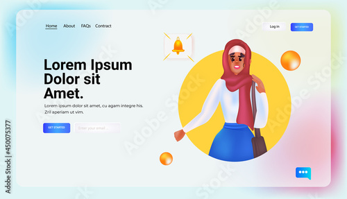 beautiful arab woman model young arabic girl portrait horizontal copy space