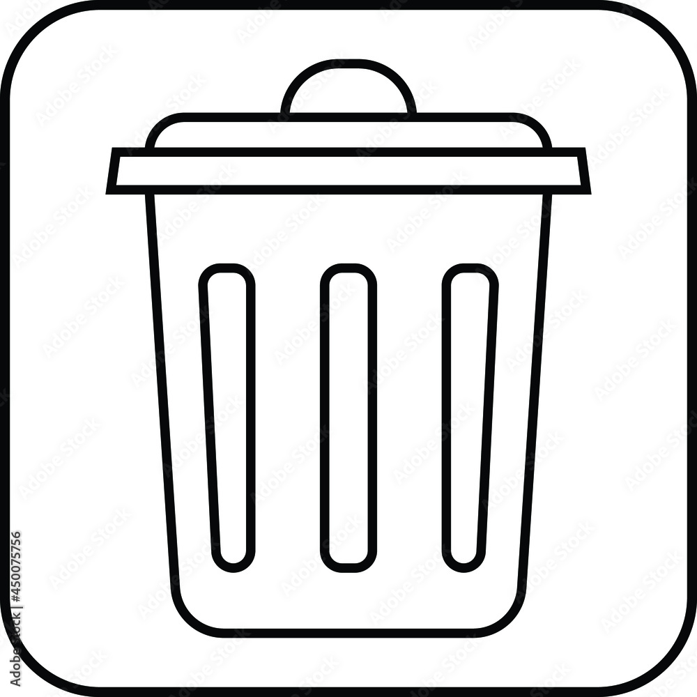 Trash Can, Icon illustration. Simple black symbol on white background. Trash Can, Icon illustration. Simple black symbol on white background.