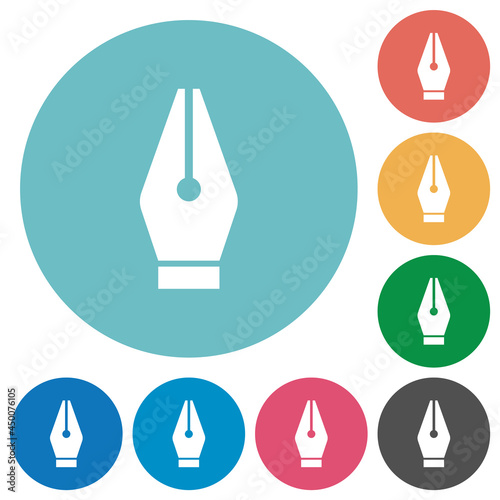 Vector pen tool flat round icons