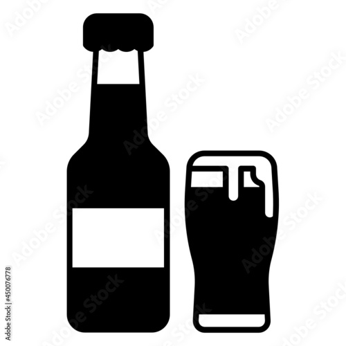 beer bottle and tumbler