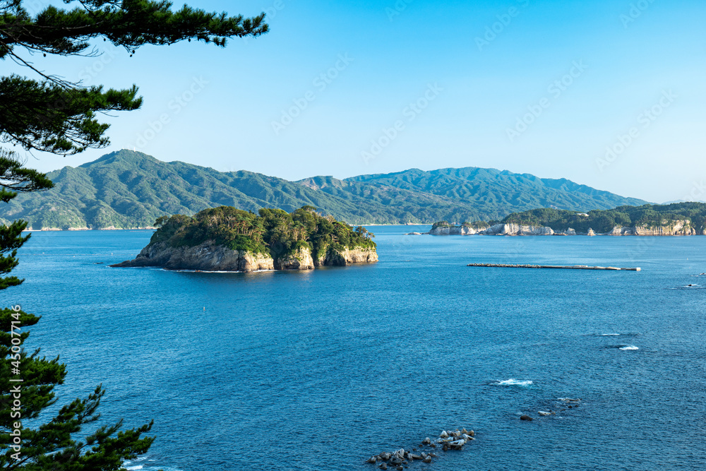 Naklejka premium 三陸海岸 浄土ヶ浜展望台からの眺め 岩手県宮古市