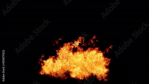 The fire ignites and the flames are blazing with high energy  Isolated by Alpha channel (transparent background) Use it to enhance any video presentation or animation movie or Cinematic clips