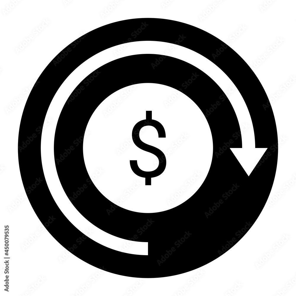 Vector Refund Glyph Icon Design Vector Refund Glyph Icon Design