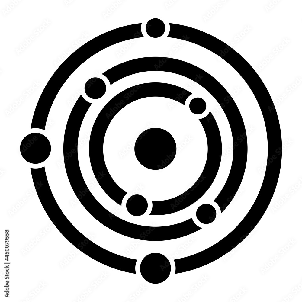 Vector Solar System Glyph Icon Design