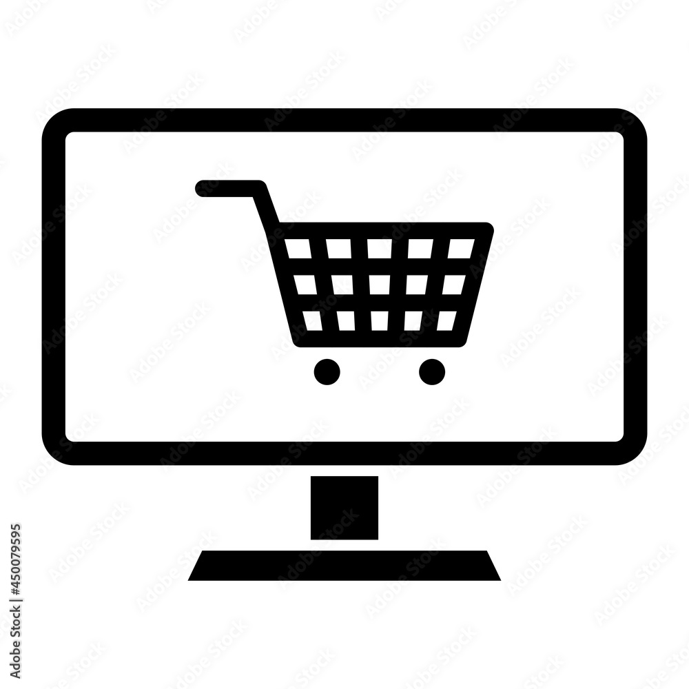 Vector Online Shopping Glyph Icon Design Vector Online Shopping Glyph Icon Design