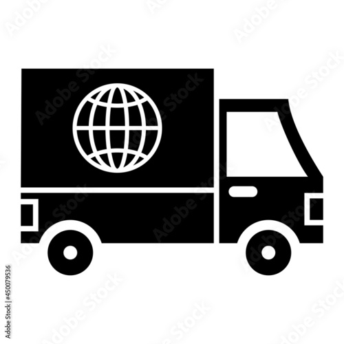 Vector Global Delivery Glyph Icon Design
